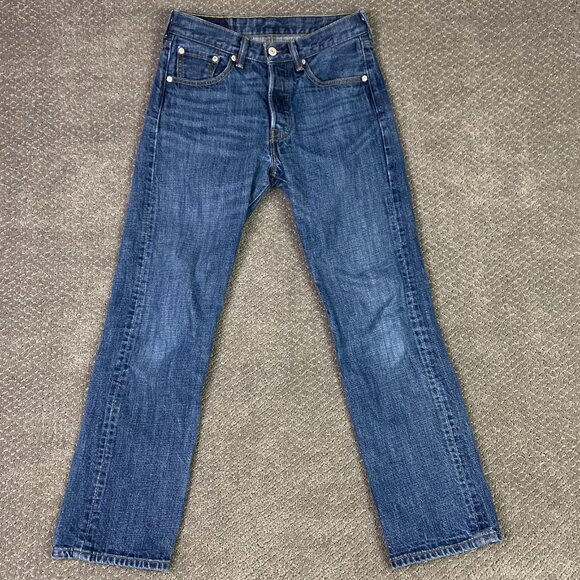 Levi's 501 Jeans Men's 29 x 30 Measures 28 x 28.5 Blue Button Fly Red Tab 0422 - Picture 1 of 14